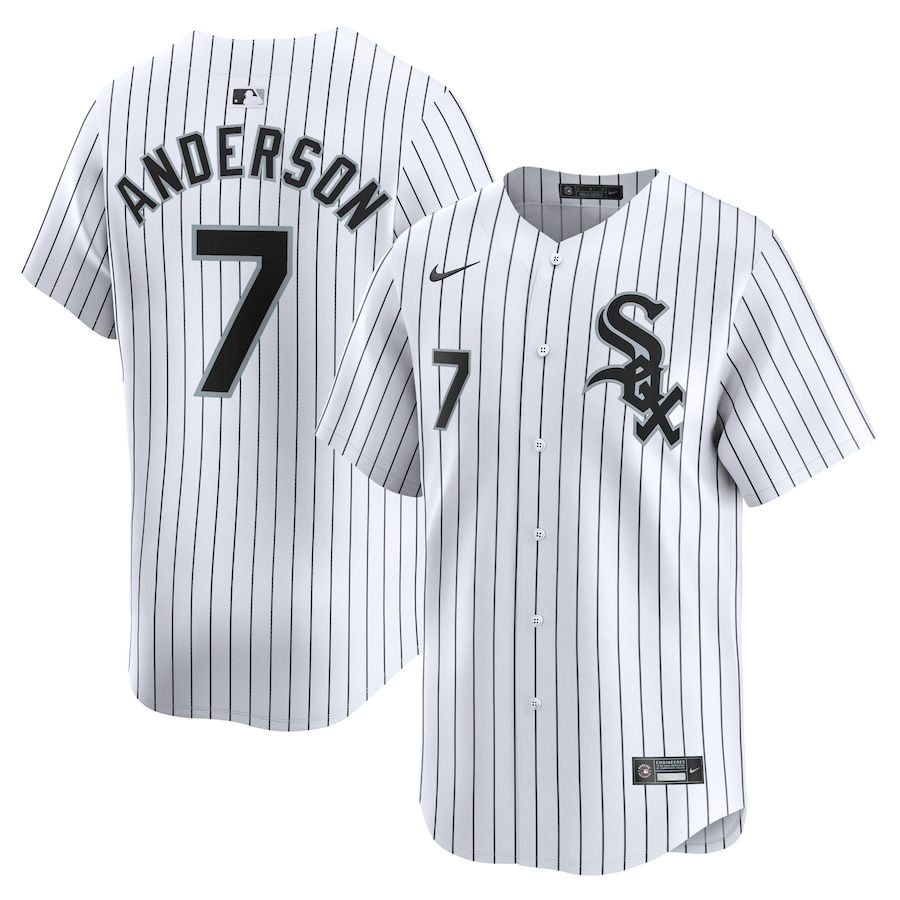 Men Chicago White Sox 7 Tim Anderson Nike White Home Limited Player MLB Jersey